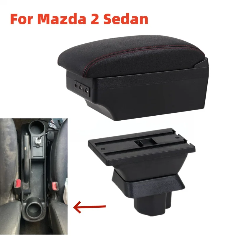 

Car Armrest Box for Mazda 2 Demio For Mazda 2 Sedan Central Storage Box Interior Retrofit USB Charging Car Refit Accessory