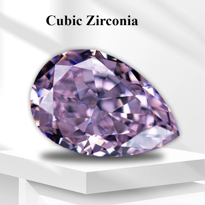 

Синтетический драгоценный камень с кубическим цирконием, класс 5А, светло-розовый цвет, грушевидная форма, 4k, измельченный лед, свободные камни CZ, женские подвески из бисера