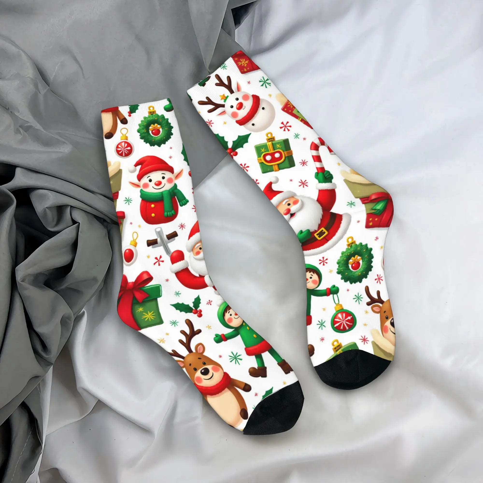سانتا كلوز عيد ميلاد سعيد جوارب موضة الجوارب الكبار الرجال الجوارب المريحة الشتاء تسلق الرسم المضادة للانزلاق الجوارب هدية