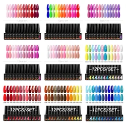 12pcs Gel Nail Polish Set For All Season 7.3ml Pink Blue Nails Semi Permanent UV Gel Varnish Manicure Kit Soak Off Nail Supplies