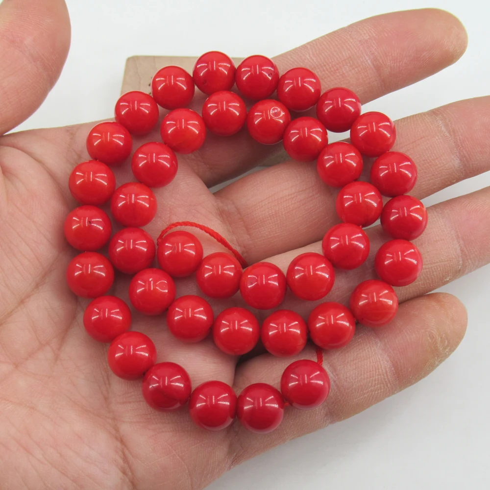 APDGG No062 Natural 10mm Red Coral Round Loose Beads