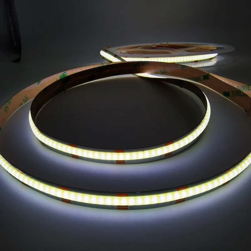 CCT COB LED Strip 12/24V 608leds/m High Density Dual Colour Warm Cool White Dimmable Linear Lights Flexible Tape RopeLight 5M