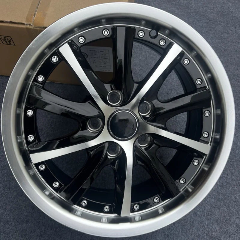 

15 Inch 5 Holes 5X105 Mini Discs Black Machine Face Alloy Deep Dish Car Wheels Rims For Opel Vw Polo Suzuki Swift 2021