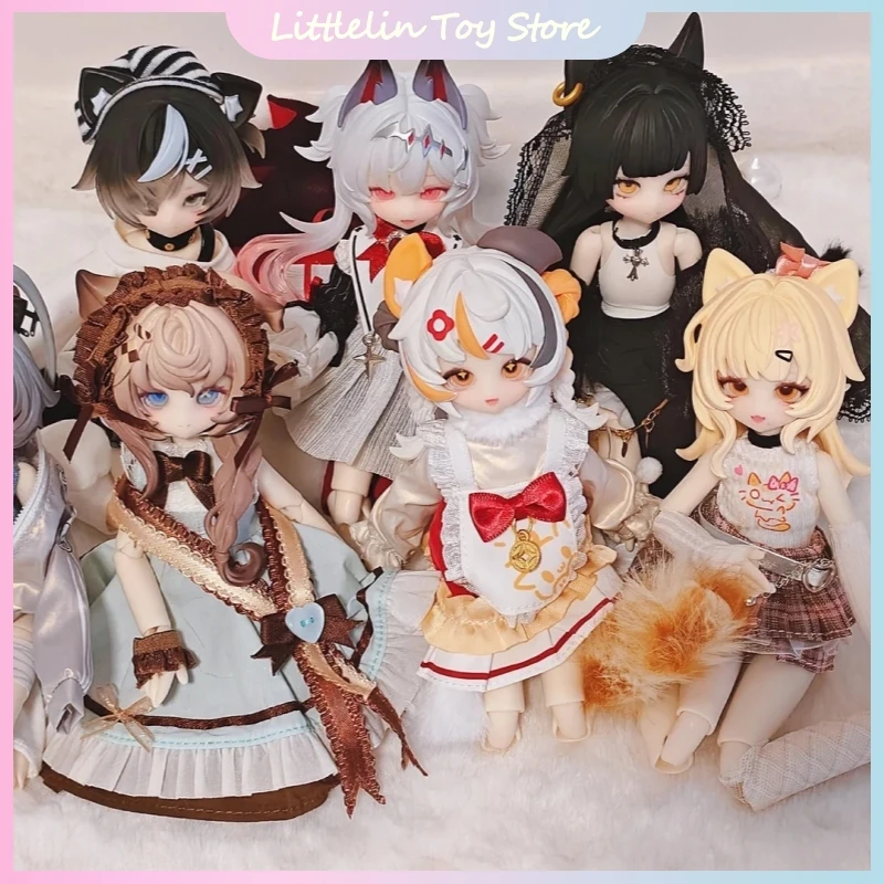 Genuine Inedible Doll Lunar Lore Meow 3 Series Blind Box 1/8 Scale Cat Themed Articulated Bjd Doll Decor Model Mystery Box Gift