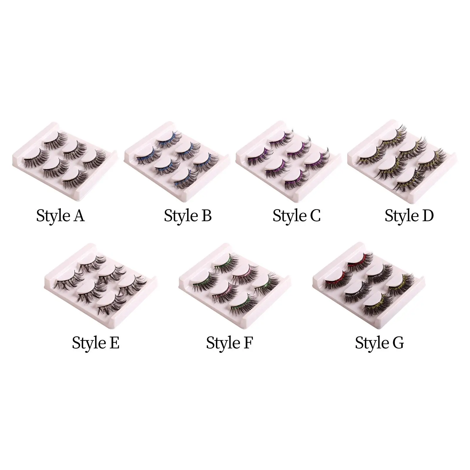 3Pcs Faux Lashes 3D DIY Cat Eye 3 Pair Soft Synthetic Waterproof Eyelash Extension for Girls Women Party Wedding Cosplay