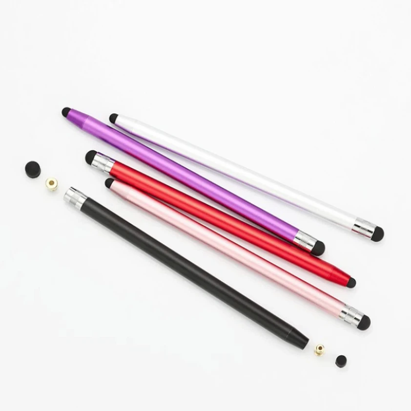 Double Dual Silicone Head Capacitive Stylus Touch Screen Drawing Pen Universal for iPhone iPad Android Smart Phone Tablet PC