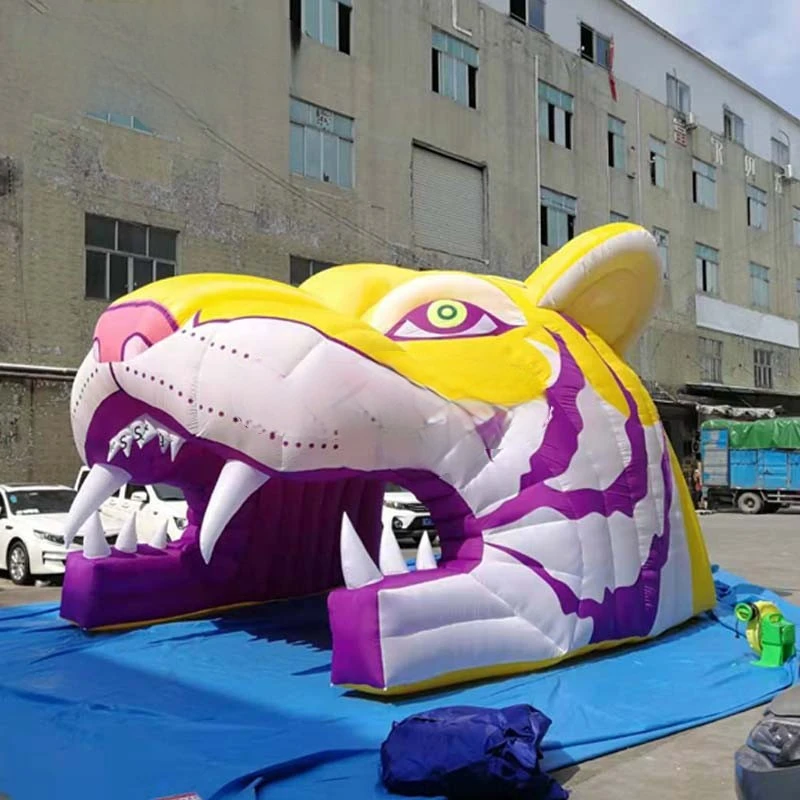 Sayok 5.2m Inflatable Tiger Inflatable Tiger Mouth Tunnel Tent High School Football Entrance Tunnel For Outdoor Event