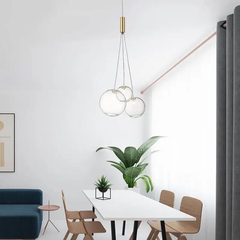 Modern LED Glass Ball Cluster Pendant Light, Lâmpada pingente para cozinha, sala de jantar, quarto, Lustres Bubble aleatórios