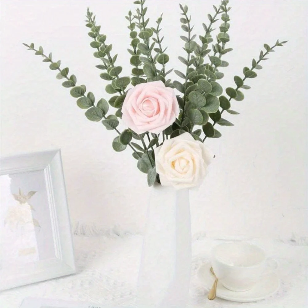 

36 件 Artificial Eucalyptus Stems, 14.56in Artificial Eucalyptus Leaves Fake Greenery Branches Stems Faux Eucalyptuses