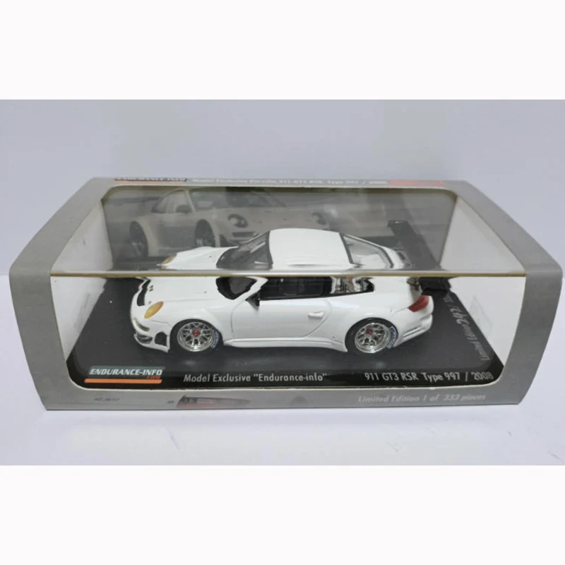 شرارة 1/43 مقياس 911 997 GT3 RS التحمل-Info الراتنج محاكاة نموذج سيارة مجموعة ثابتة زينت هدايا العيد اللعب #5