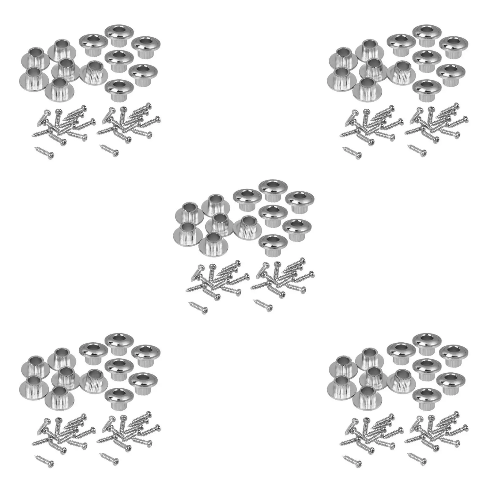 

5pcs 10 Sets Semiclosed Guitar Tuner Conversion Bushing Adapter Ferrules Guitar Tuner Bushings with Mounting Screws