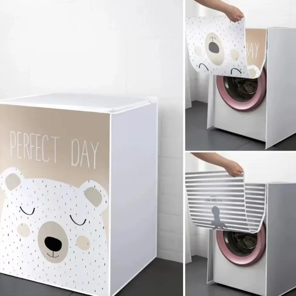 غطاء غسالة سميك من مادة PEVA - مقاوم للماء والغبار مناسب عالميًا لغسالات علوية/تحميل، واقي قابل للطي صديق للأطفال #2