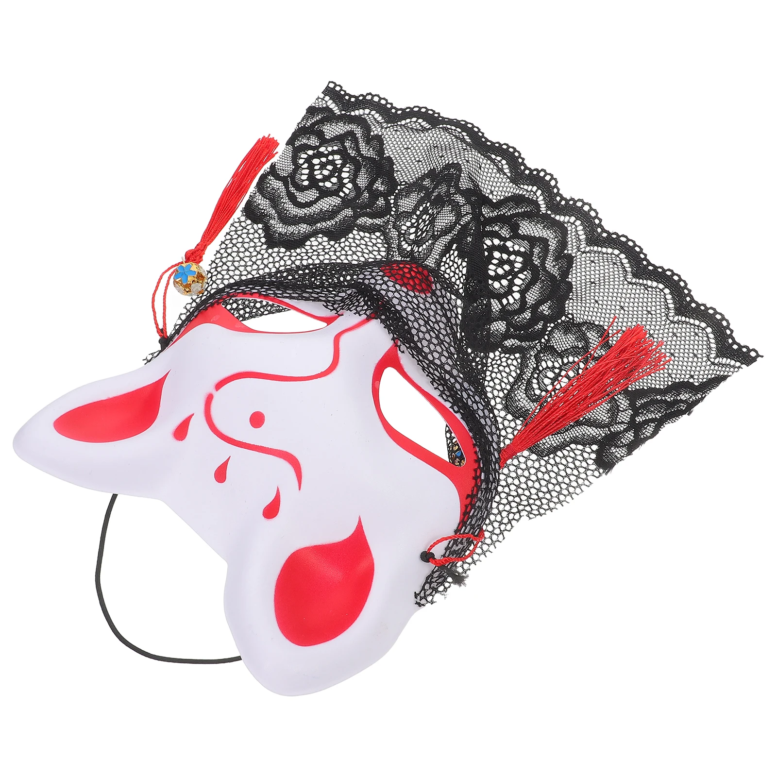 

Half Face Fox Mask Cosplay PVC Masquerade Party Supplies Women Halloween Animal Masks Decorative Props Children Costume Lace