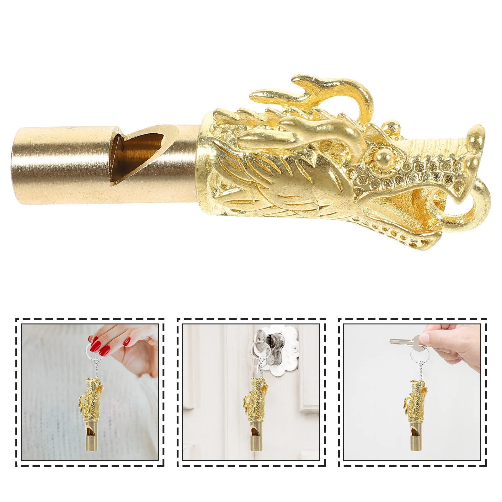 4 Uds silbato de latón diseño de cabeza de Animal supervivencia ruidosa emergencia deportes al aire libre Camping silbato portátil llavero accesorio