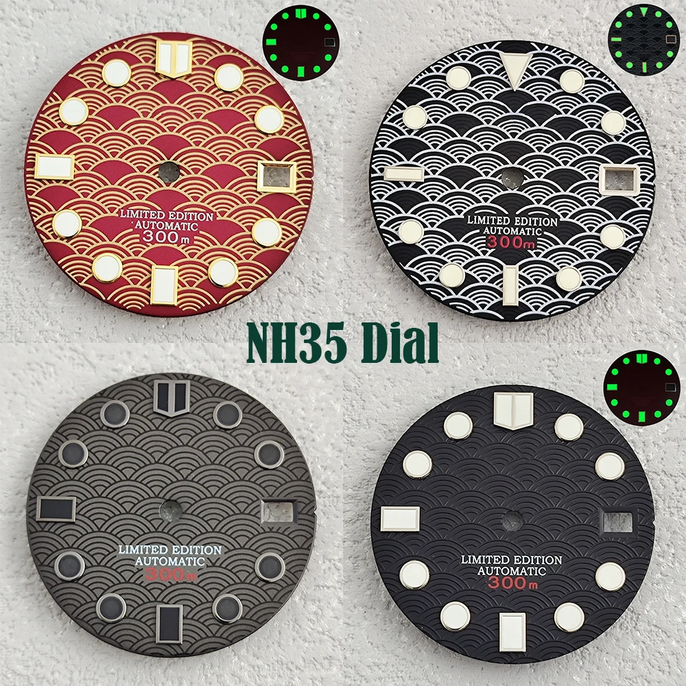 

NH35 dial NH36 dial 28.5mm Watch dial green luminous dial Suitable for NH35/NH36 movement watch accessories Watch repair tool