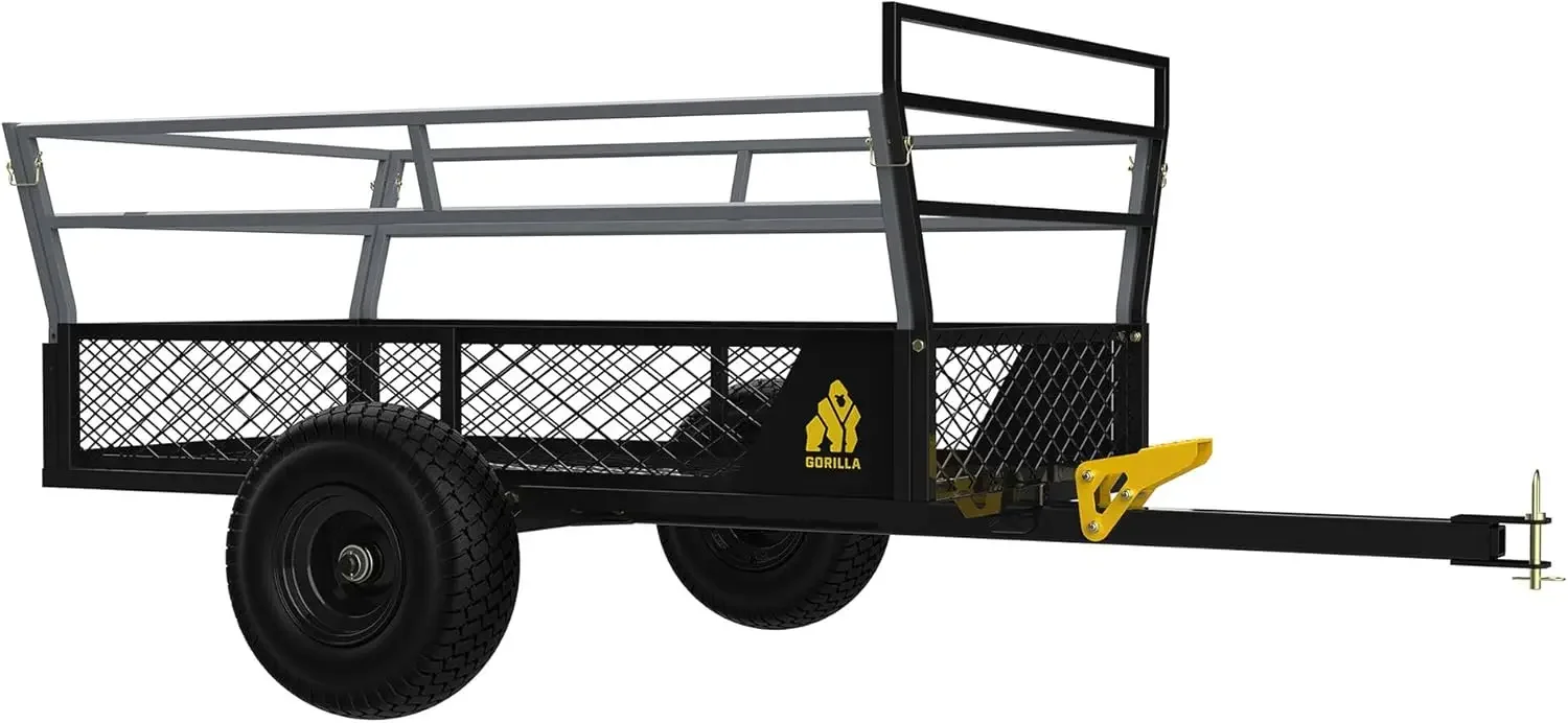 

Gorilla Rugged Outdoor ATV Trailer Utility Garden Cart with 1400 Pound Capacity, Removable Sides, and 3-in-1 Tailgate for Haulin