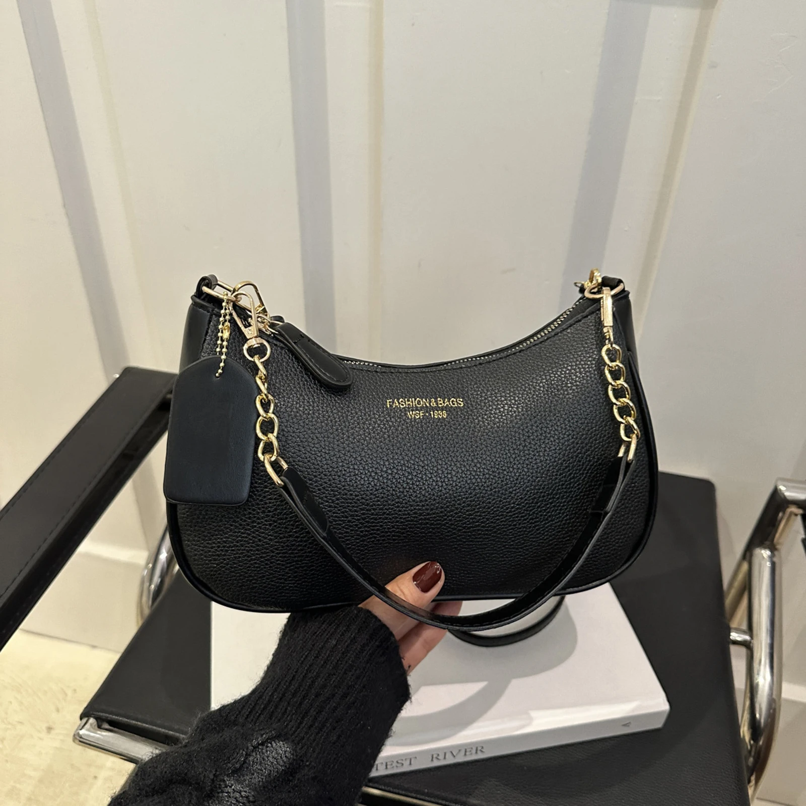 Bolso bandolera de cuero para mujer, bolso de hombro pequeño, bolsos de moda