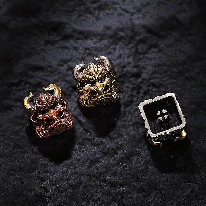 Bull Demon King Retro Personalized Keycaps Cool Interesting Creative Keycap Metal Pure Copper for MX Mechanical Keyboard