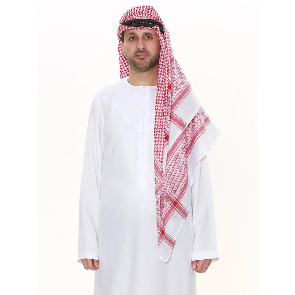 New 1Pcs Palestine Bandana Muslim Shemagh Scarf Islamic Traditional Costumes Multifunction Headwrap Arabic Turban Hijab