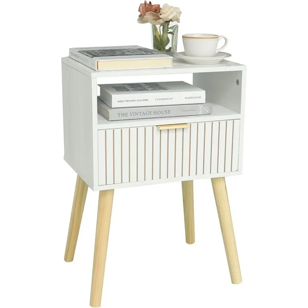 Nightstand Bedside Table End  with 2-Tier Storage Bedroom