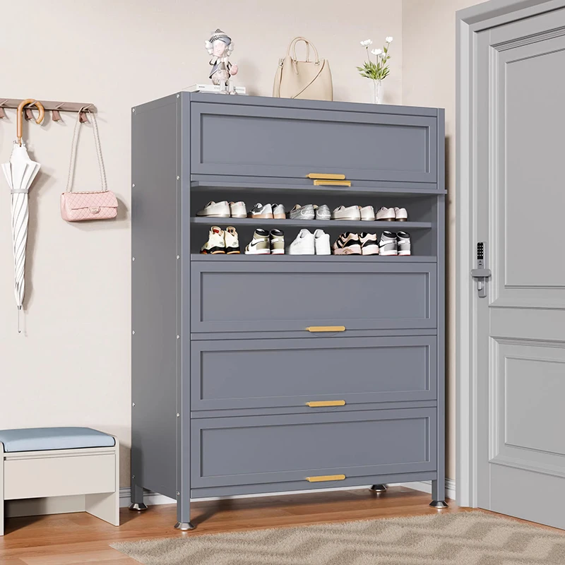 

Cheap Metallic Shoe Cabinet Small Organizer Furniture Open Shoe Cabinet Storage Hidden Slim Zapatero Mueble Storage Furniture