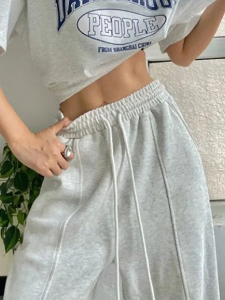 Deeptown Vintage Y2k Baggy Joggers Sweatpants Woman Oversized Korean Fashion Sports Pants Harajuku Streetwear Gyaru Trousers