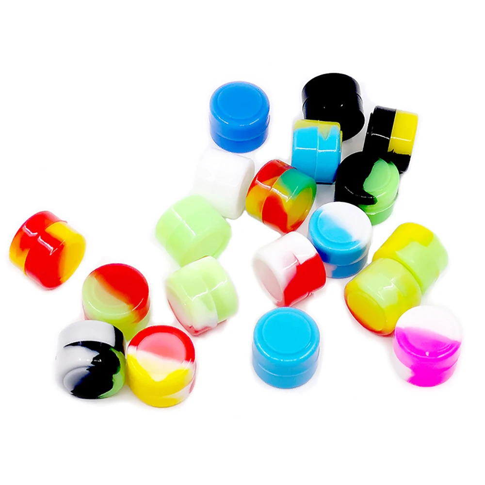 5/8/10Pcs Silicone Container 2/3/5ML Non-stick Oil Wax Storage Box Silicone Jar Travel Face Cream Liquid Ointment Container