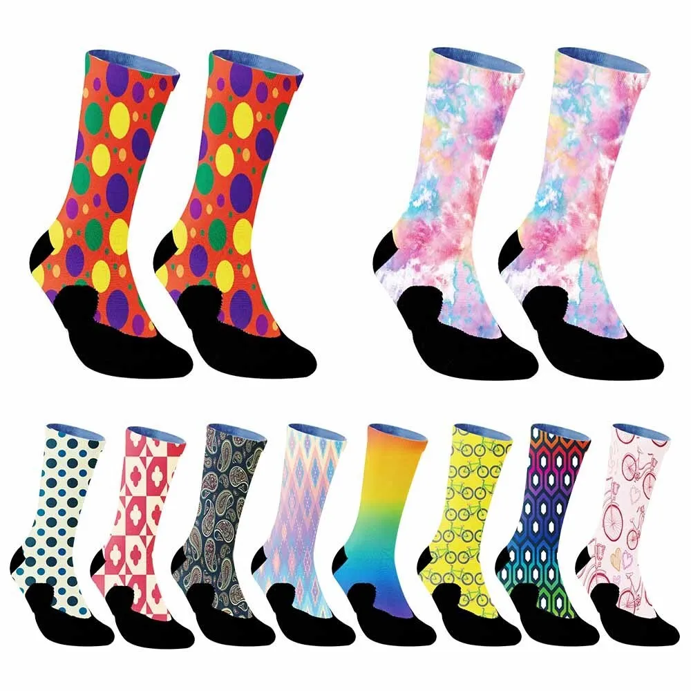 Man Womens Funny Crew Socks New Girls Cute Novelty Patterned Socks Sports cycling socks