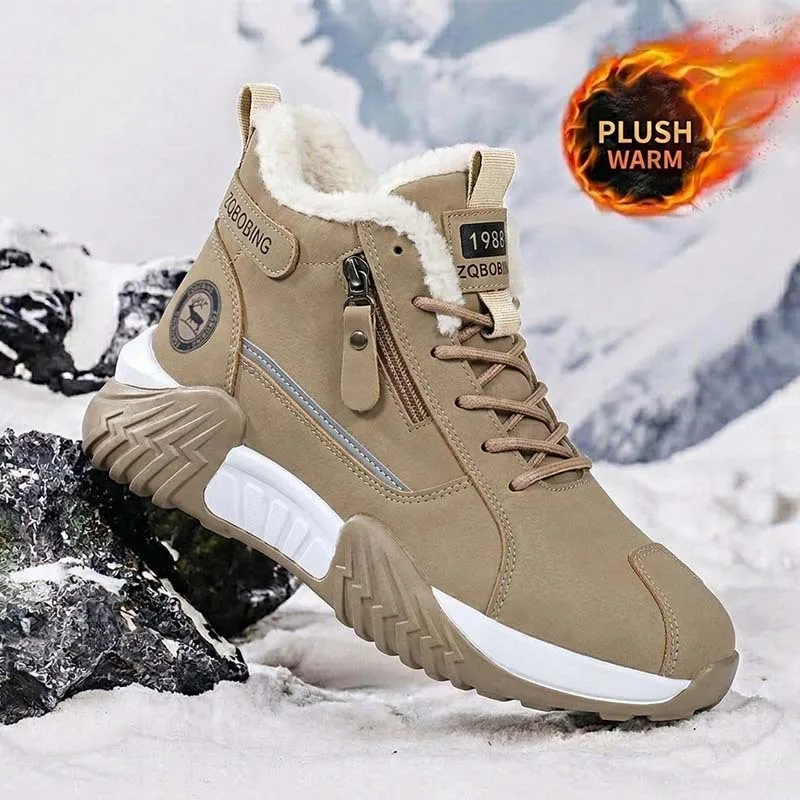 2026 Men's Winter New Large Size Warm Cotton Shoes Fashion Trend Casual Shoes Versatile Outdoor High Top Boots