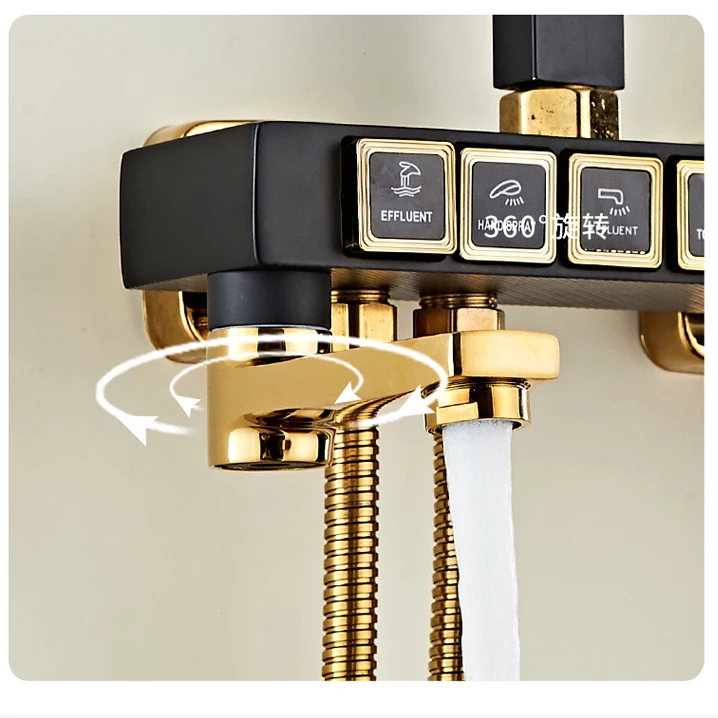 Chrome Digital Bathroom Shower System 10 Inch Stainless Steel Ran Shower Head Brass Bathroom Faucet Thermostatic Bath Shower Set