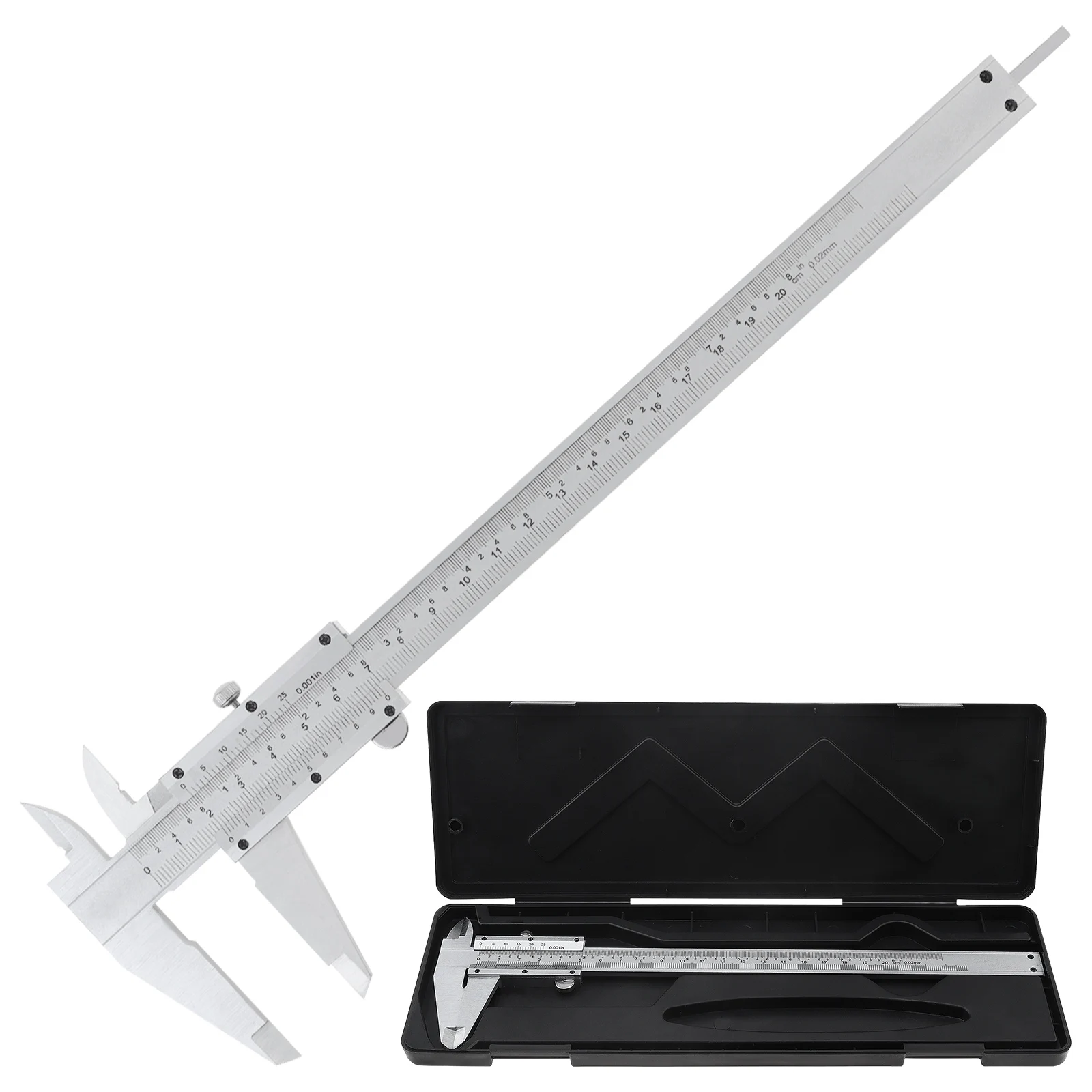 Paquímetro Vernier Metric Carbon Steel Imperial Double Scales Régua Ferramenta de Medida 150 mm 200 mm 300 mm 1pc