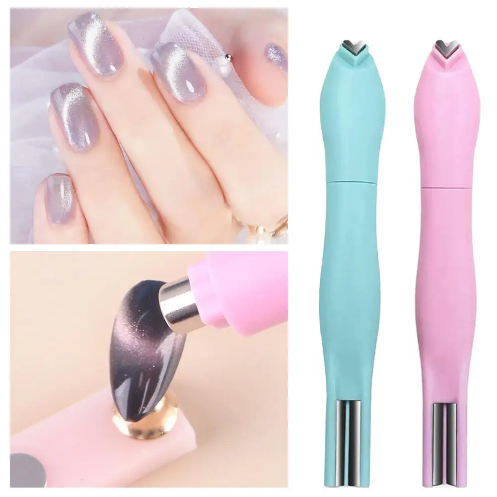 3 in 1 ネイルマグネットツールペン 磁気3Dラブハートキャットアイジェルポリッシュネイルアートキット DIYサロンスタジオまたは家庭用 O0M6