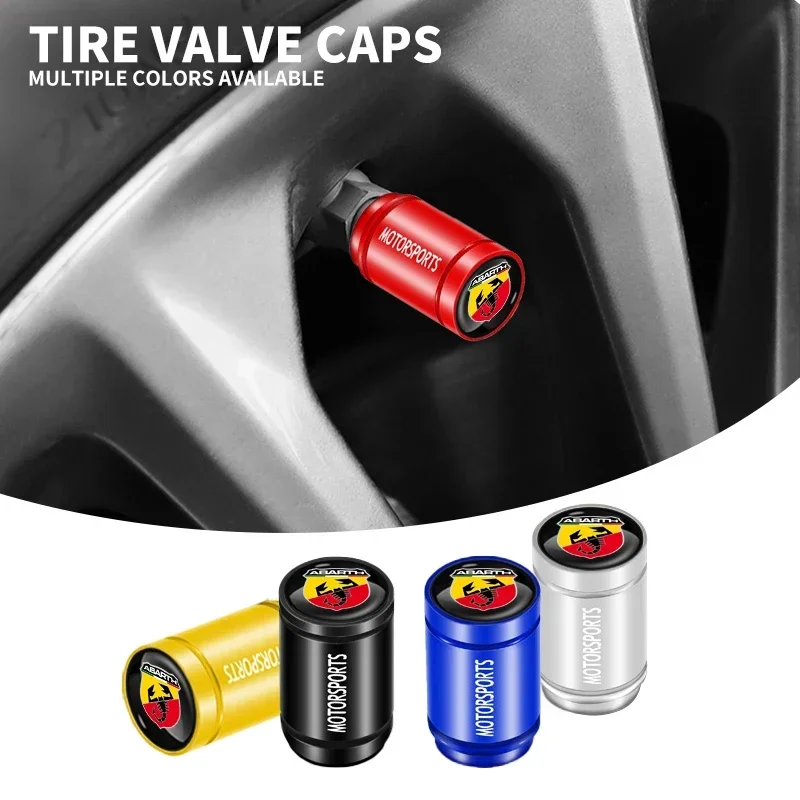 4PCS Car Valve Cap Tires Wheels dust covers Car Styling For Abarth Audi Mazda Opel Nismo Nissan Skoda Peugeot Mercedes Benz