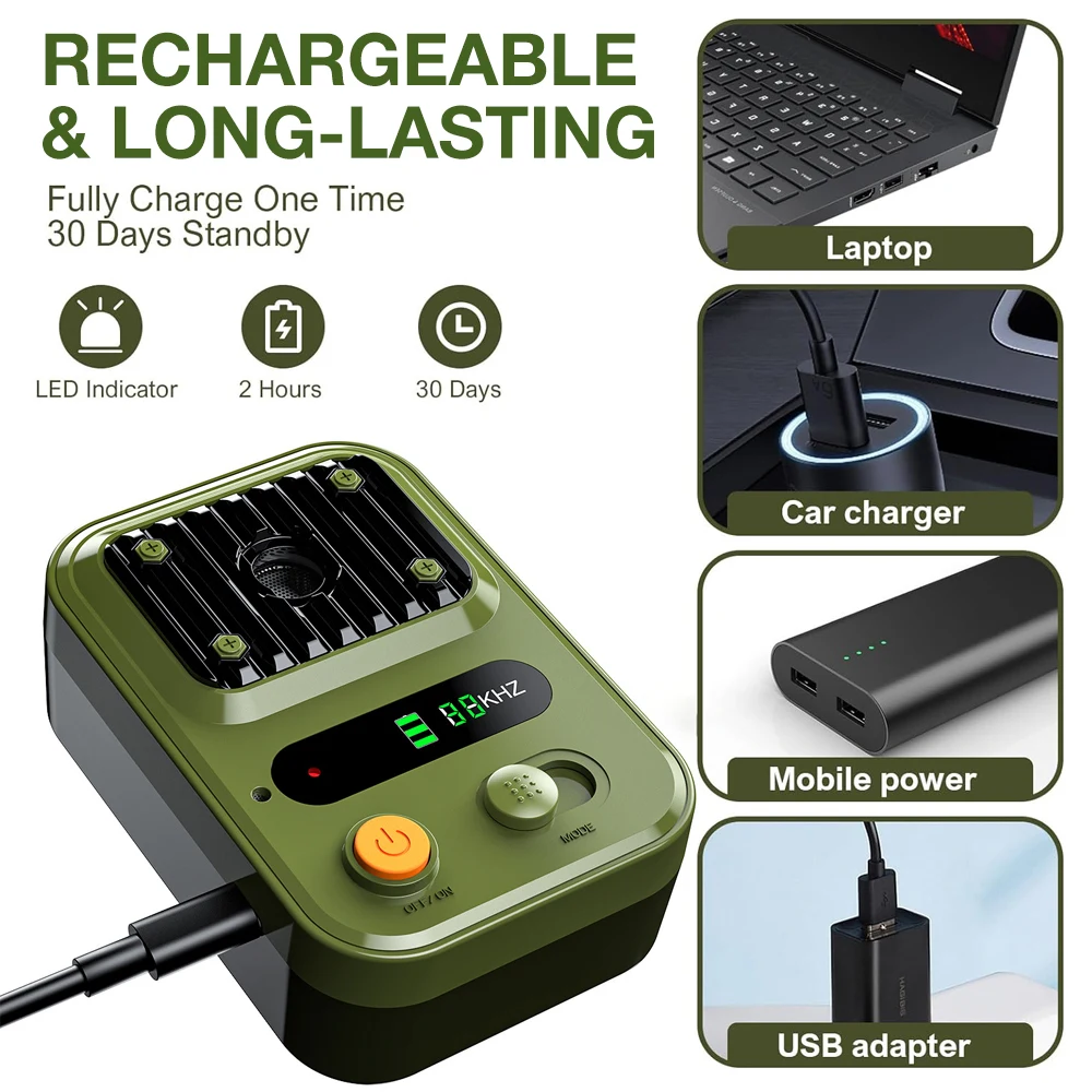 3 Modes Ultrasonic Dog Repeller Anti Barking Device USB Rechargeable Auto Bark Deterrent Devices Dog Barking Stopper