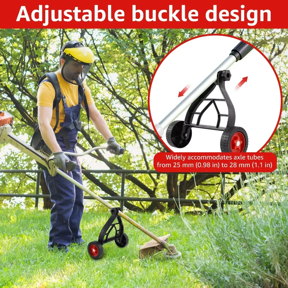 Universal Mower Support Wheels Set Adjustable Stablize Mower Auxiliary Wheels Durable Save Effort Mower Wheel Attachment