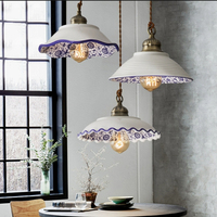 Loft Style Ceramic Vintage Hanging Lamp Beside Dinning Room Restaurant Bar Coffee Home Indoor Decor LED Pendant Lights