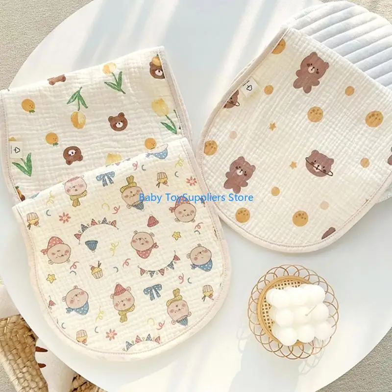 

R1WF 6-layer Cotton Burp Cloths Rectangle Baby Towel Soft Drooling Bib Absorbent Saliva Towel Breathable Shoulder Pad