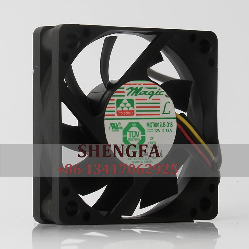 YONGLI MGT6012LB-015 Case Cooling Fan  12V 0.12A 6015 6CM 3-wire Speed Measurement