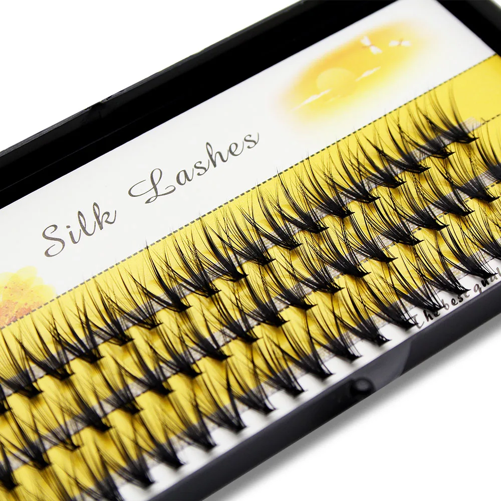 Brown Black 60 Bunches Mink Individual Cluster Eyelashes Extensions Natural DD Silk Lashes Soft Cilos 3D Volume Cilias