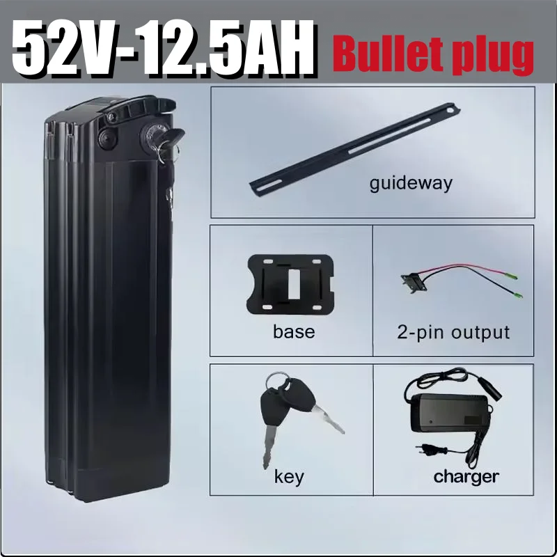 36V 48V52V 40ah Fahrad Silver Fish Akku Accu 20/30/40ah 48V Lithiumbatterij Motorbereik 250-1500W, Automotive-grade batterijcellen