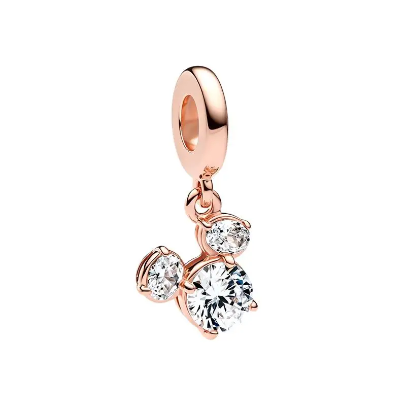 Potdemiel Disney 925 Silber Stitch&Mickey Charms Anhänger Perlen Passend für Original Halskette Armband DIY Frauen Geburtstagsgeschenk