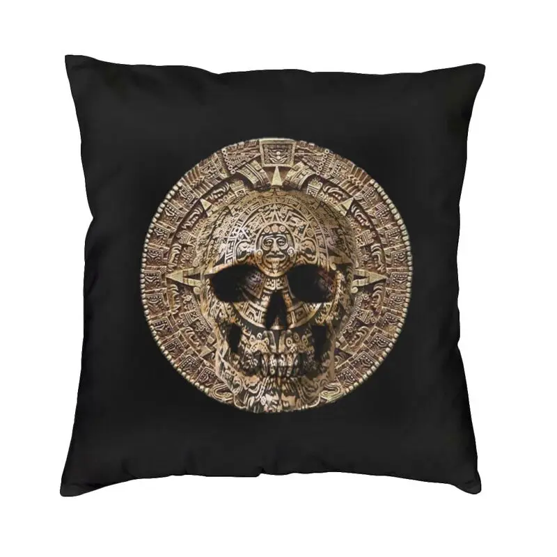 Luxury Aztec Skull Calendar Cushion Covers 40x40cm Soft Throw Pillow Case for Car Square Pillowcase Home Decorative