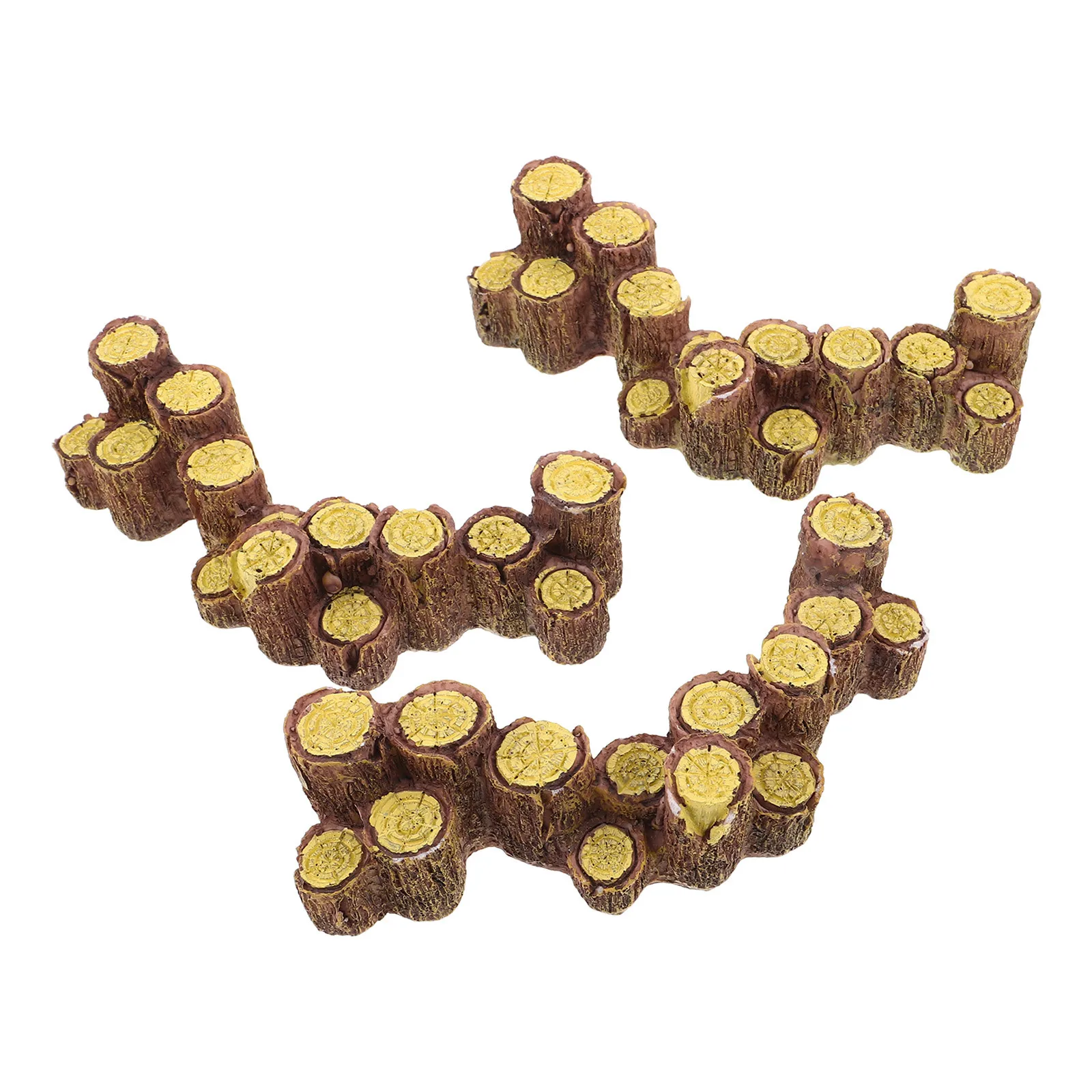 3 قطعة جذع شجرة مصغرة الراتنج الأحمر البني الاصطناعي حديقة التماثيل الجنية حديقة طاولة الرمل المشهد ديكور الراتنج جذع شجرة #3