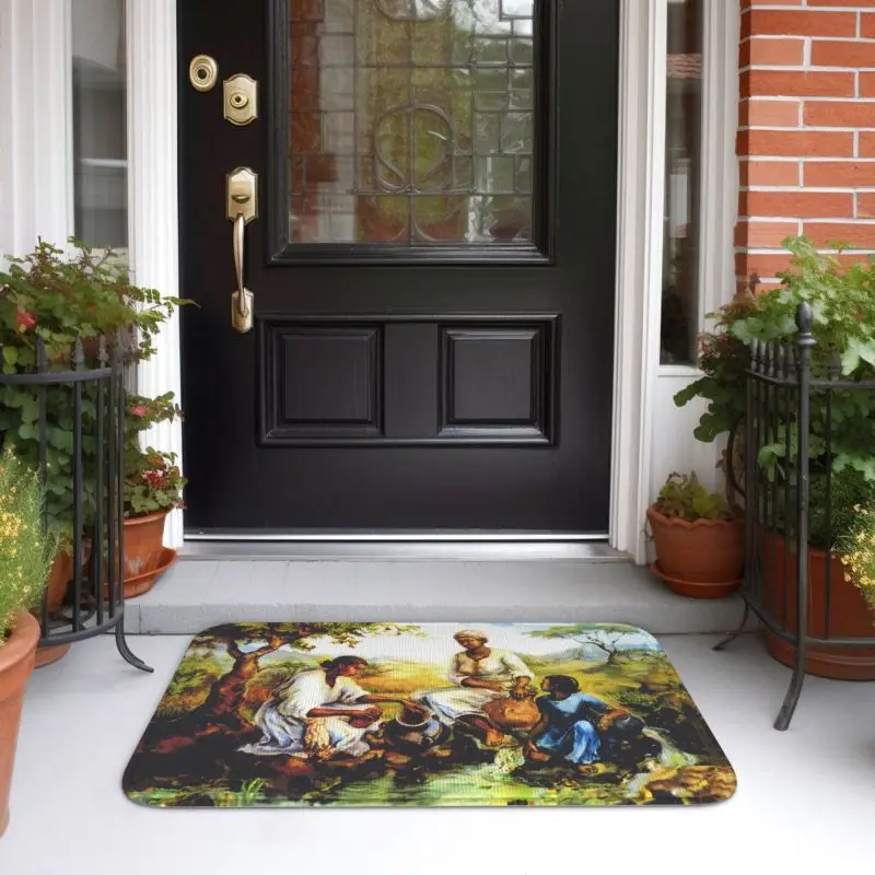 Custom Ethiopian Painting Art Doormat Non-Slip Entrance Welcome Bathroom Kitchen Floor Door Mats Bedroom Balcony  Carpet Footpad