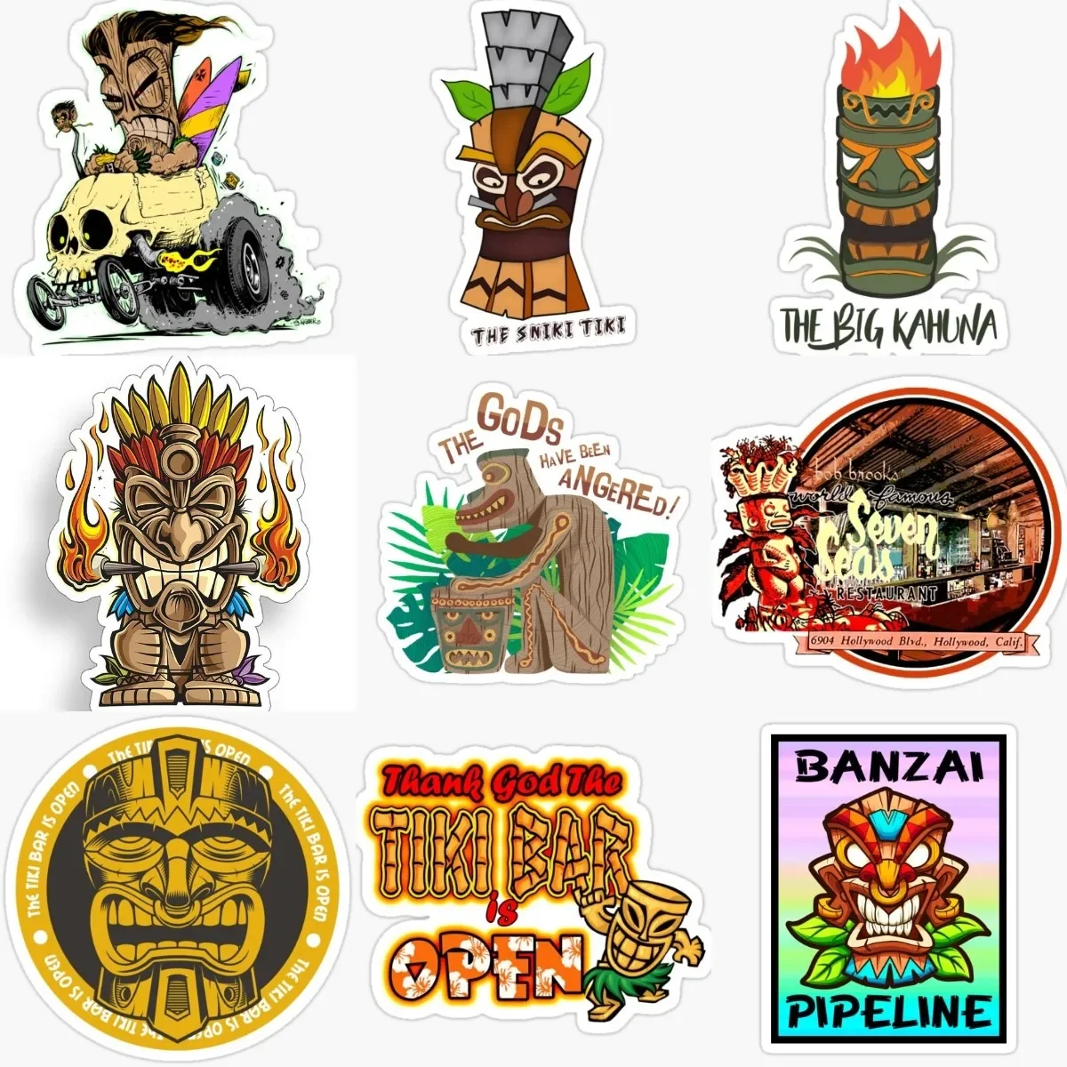 

Tiki Mask Native Totem Personalized PVC Waterproof Stickers Accessories for Decorate Car Van Wall Table Off-road Camper Bumper