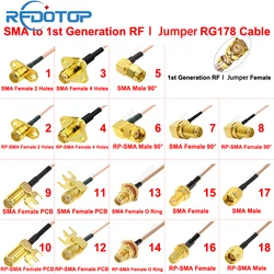 RFコネクタからuflipex互換メスrg178ケーブル延長ピグテール、wifi無線アンテナ、UFL-SMA-50-1.5 RFジャンパー、1個