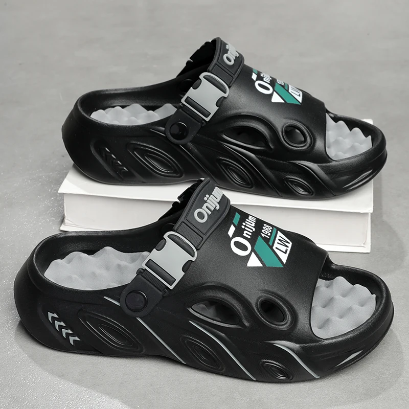 

2025 Men's Massage Slippers Indoor Outdoor Sandals Beach Casual Shoes Comfortable Slides Men Women Home Slippers Big Size 45