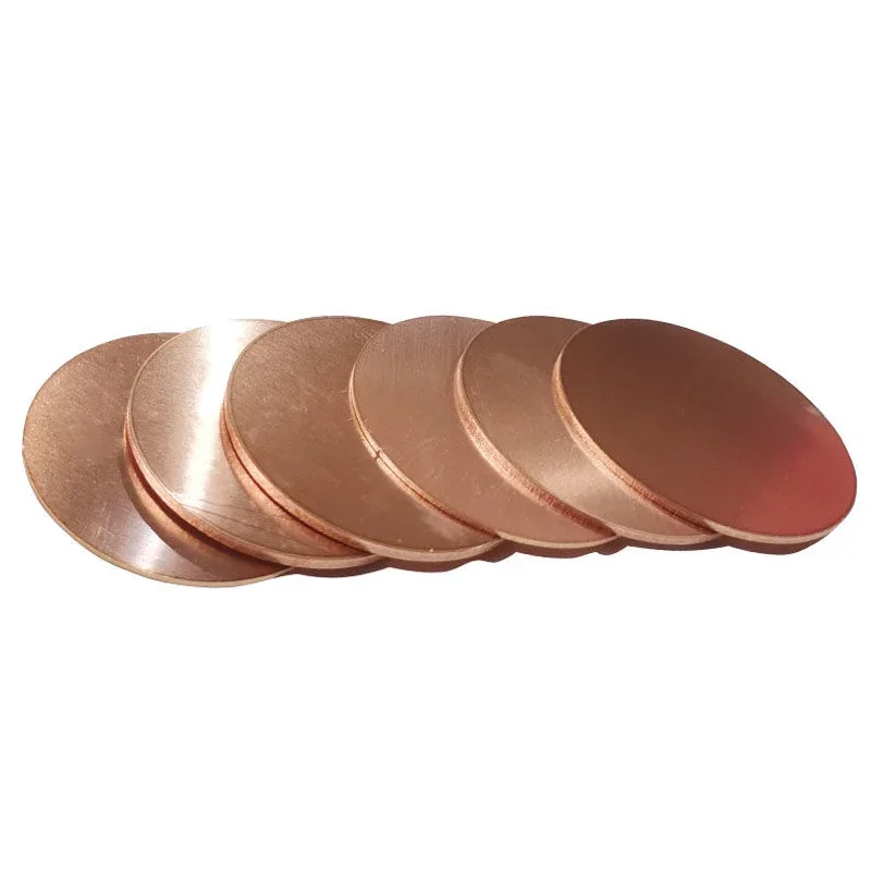 5Pcs Thick 0.1mm - 5mm Copper Disc Φ15 16 17 18 19 20 21 22 23 24 25 26 27 28 29mm T2 Pure Copper Round Plate Circular Sheet