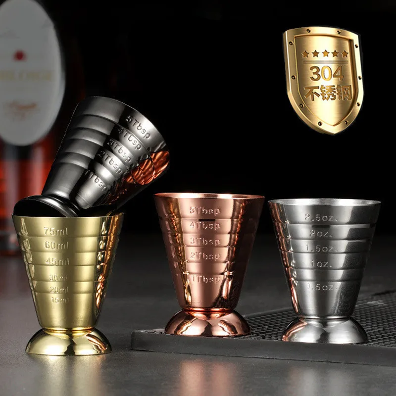 

75ml 304 Stainless Steel Cocktail Jigger Bartender Magic Measuring Ounce Cups Drinks Mixer Party Barware Bar Accessories