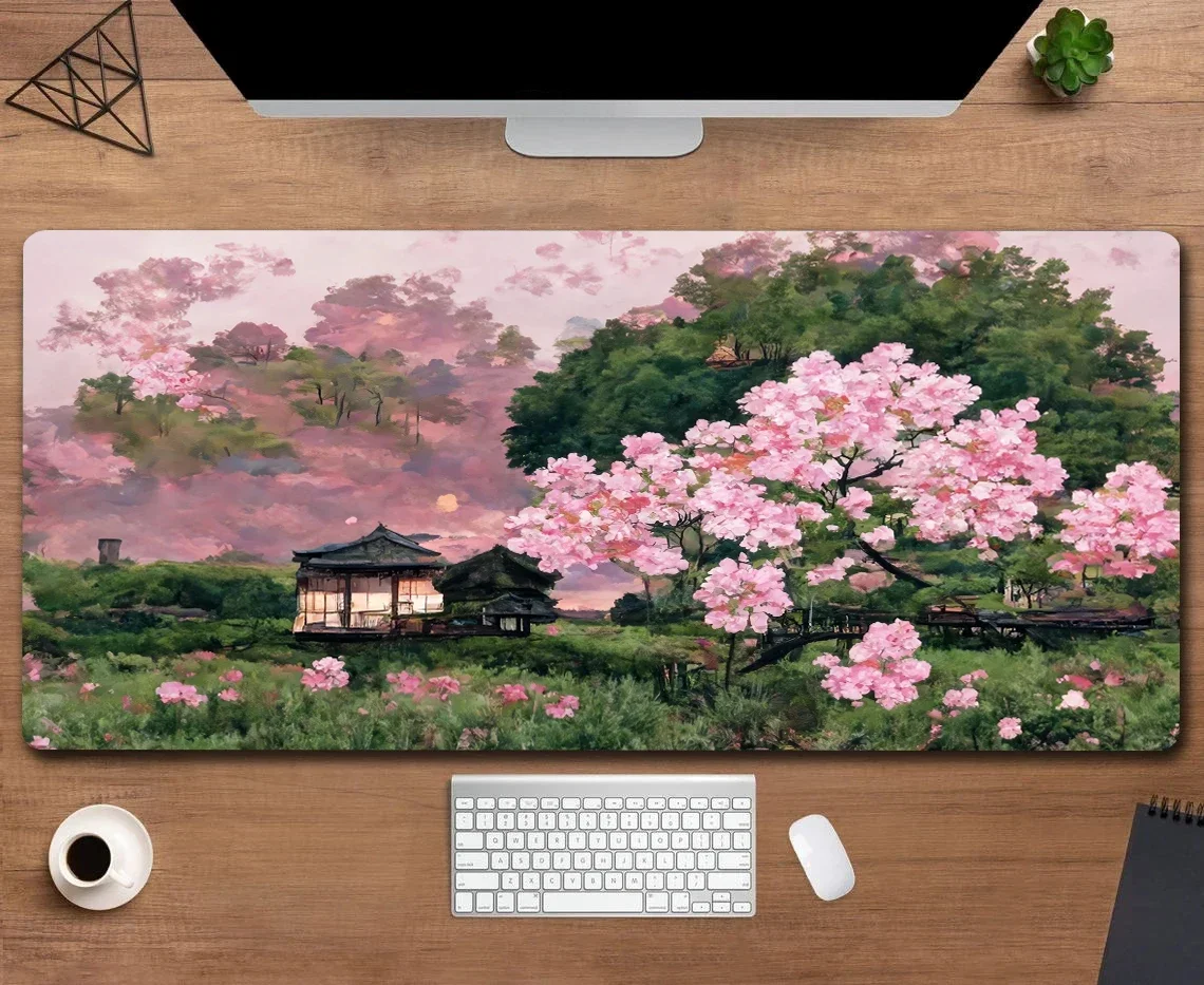 

Pastoral Style Mountain Scenery Non-slip Rubber Mousepad XXL Computer Gaming Accessories Keyboard Desktop Decor Mats for Offices